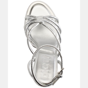 DKNY Women's Delicia Strappy Knotted Platform Sandals - Silver - Image 5