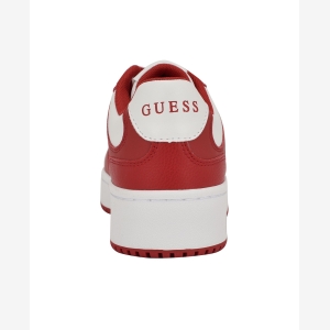 GUESS Women's Miram Lace-Up Platform Court Sneakers - Ruby Red/White - Image 4