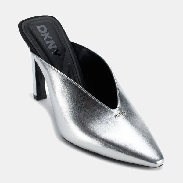DKNY Women's Cadena Slip On Mule Pumps - Silver