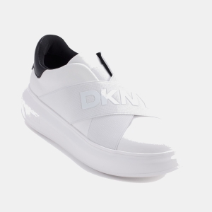 DKNY Women's Jaye Slip On Sneakers - White/black