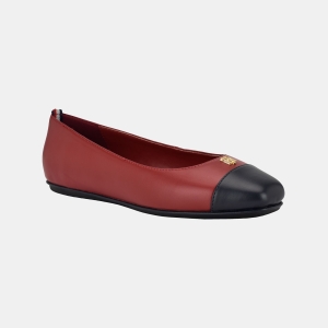 Tommy Hilfiger Women's Bekim Cap Toe Ballet Flats - Dark Red