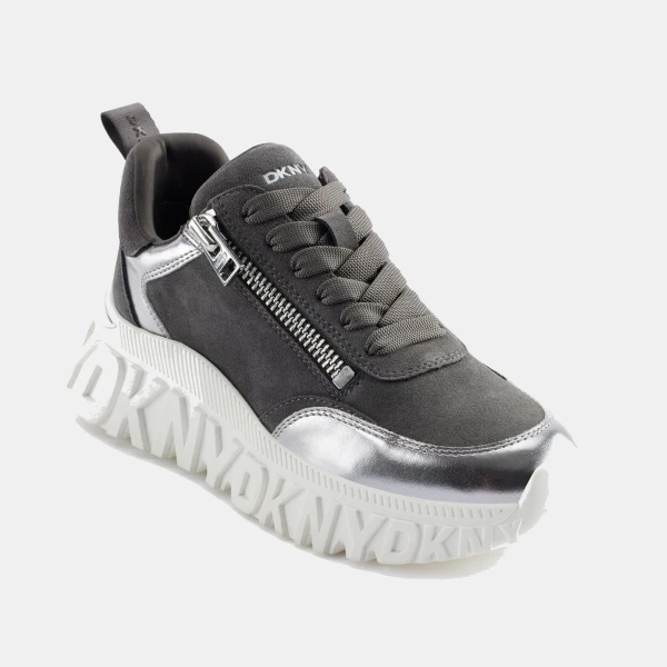 DKNY Women's Lakelyn Zip Platform Sneakers - Gray