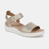 Dr. Scholl's Women's Time Off Sky Sport Wedge Sandals - Gold Faux Leather