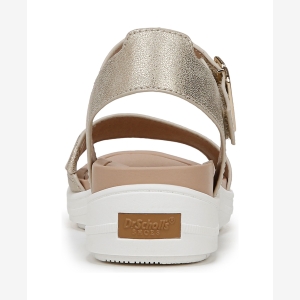 Dr. Scholl's Women's Time Off Sky Sport Wedge Sandals - Gold Faux Leather - Image 4