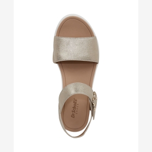 Dr. Scholl's Women's Time Off Sky Sport Wedge Sandals - Gold Faux Leather - Image 5