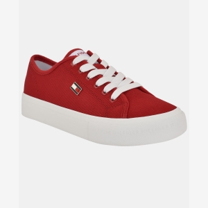 Tommy Hilfiger Women's Aressa Flag Lace-Up Sneakers - Red