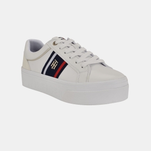 Tommy Hilfiger Women's Badria Logo Platform Sneakers - White