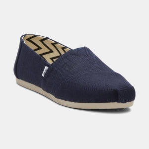 TOMS Women's Alpargata Classic Heritage Canvas Slip-On Flats - Navy Heritage Canvas