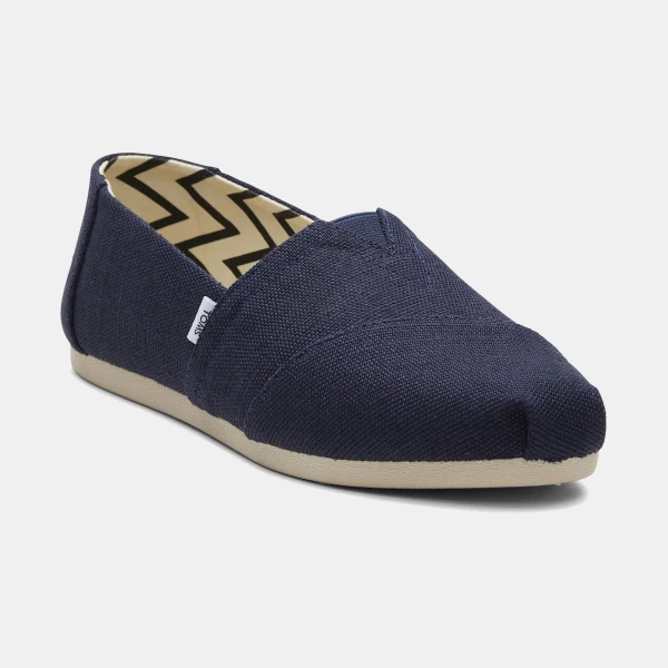 TOMS Women's Alpargata Classic Heritage Canvas Slip-On Flats - Navy Heritage Canvas