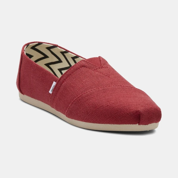 TOMS Women's Alpargata Classic Heritage Canvas Slip-On Flats - Red Heritage Canvas