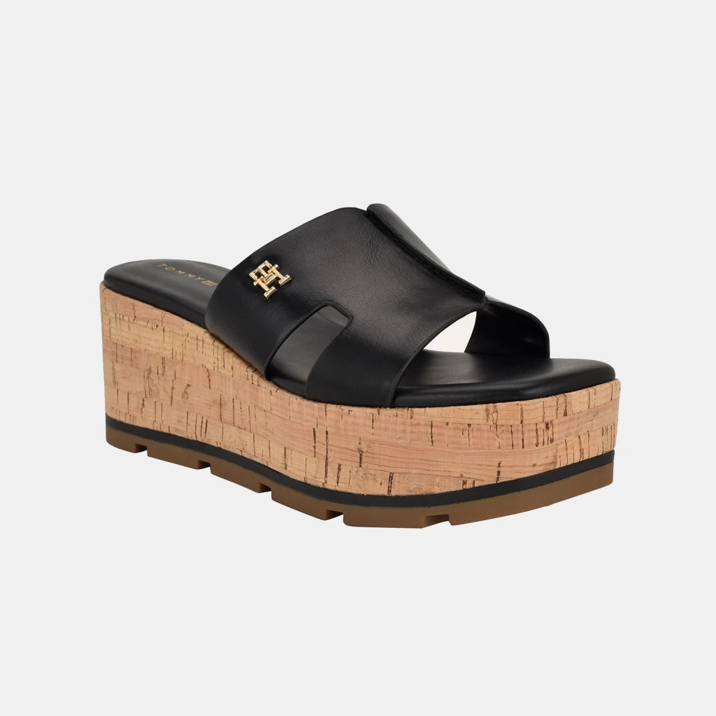 Tommy Hilfiger Women's Heliena High Platform Wedge Sandals - Black