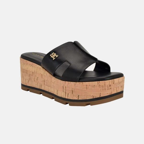 Tommy Hilfiger Women's Heliena High Platform Wedge Sandals - Black