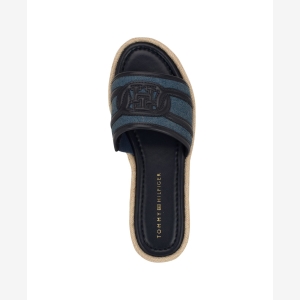 Tommy Hilfiger Women's Hadjea Espadrille Slip-On Flat Sandals - Black/Denim - Image 5