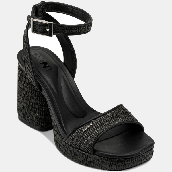 DKNY Women Scotia  Ankle Strap Dress Sandals - Black