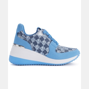 DKNY Women's Kamay Lace-Up Wedge Sneakers - Cornflower - Image 3