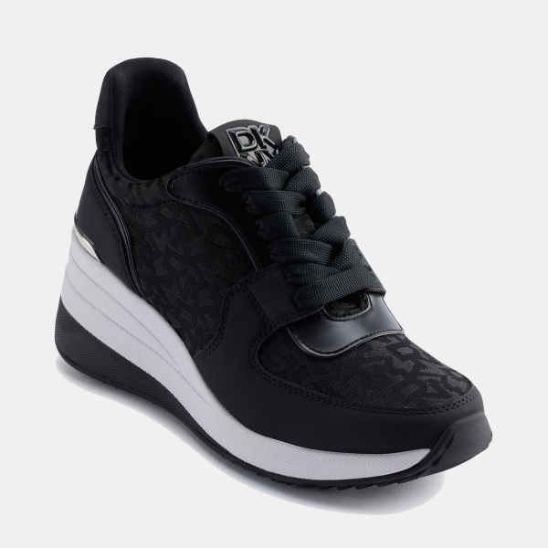DKNY Women's Kamay Lace-Up Wedge Sneakers - Black