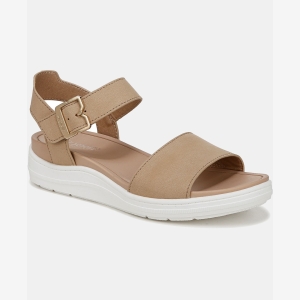 Dr. Scholl's Women's Time Off Sky Sport Wedge Sandals - Cuban Sand Faux Leather