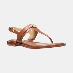 Mandy Logo Slingback Thong Sandals - Luggage