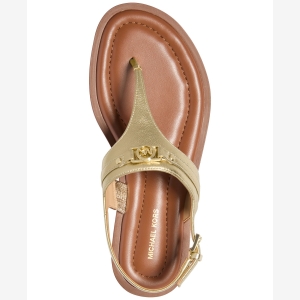 Michael Kors Women's Mandy Logo Slingback Thong Sandals - Pale Gold - Image 4