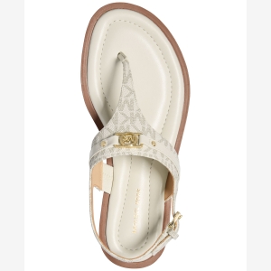 Michael Kors Women's Mandy Logo Slingback Thong Sandals - Vanilla/ Cream - Image 4