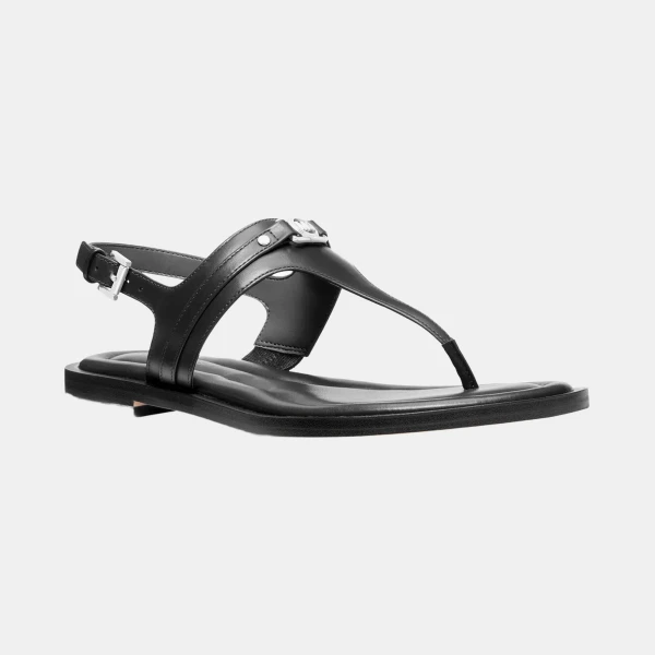 Mandy Logo Slingback Thong Sandals - Black