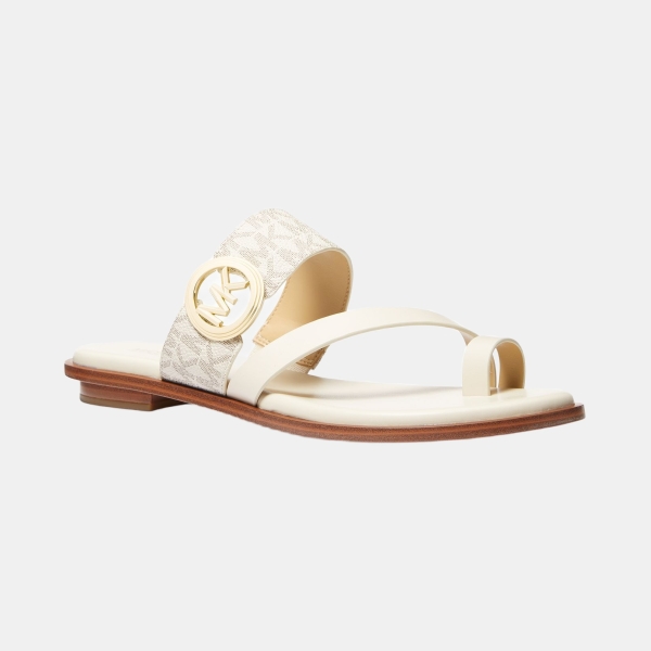 Michael Kors "MMK" Vera Toe-Ring Slip-On Sandals - Vanilla