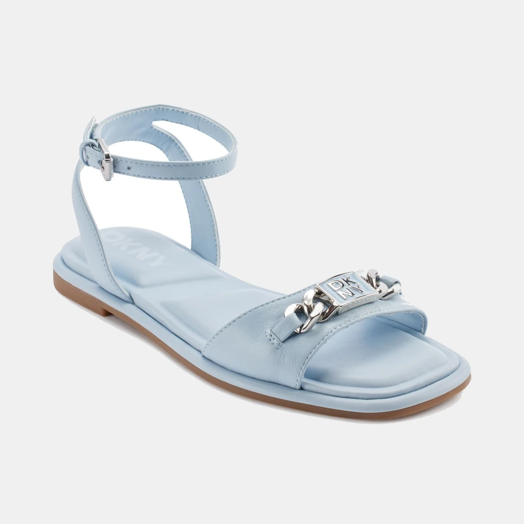 DKNY Women's Bacliff Ankle Strap Flats - Celeste Blue