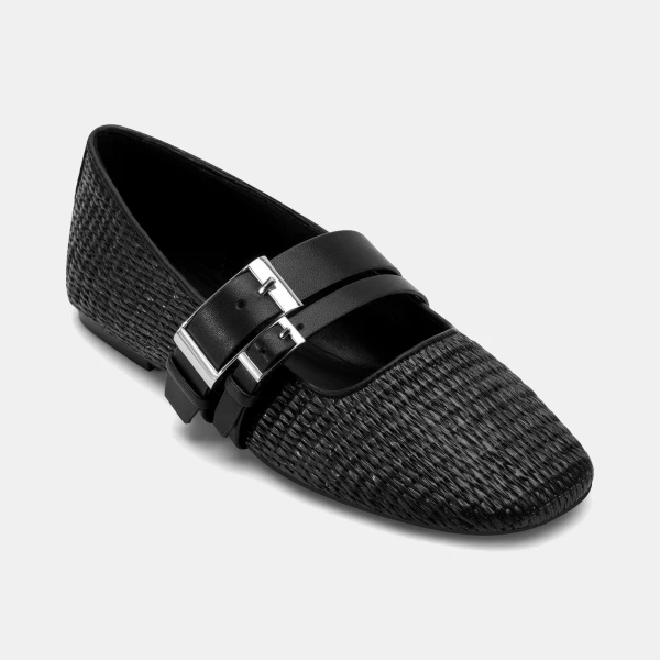 DKNY Women's Dade Almond Toe Ballet Flats - Black, Black