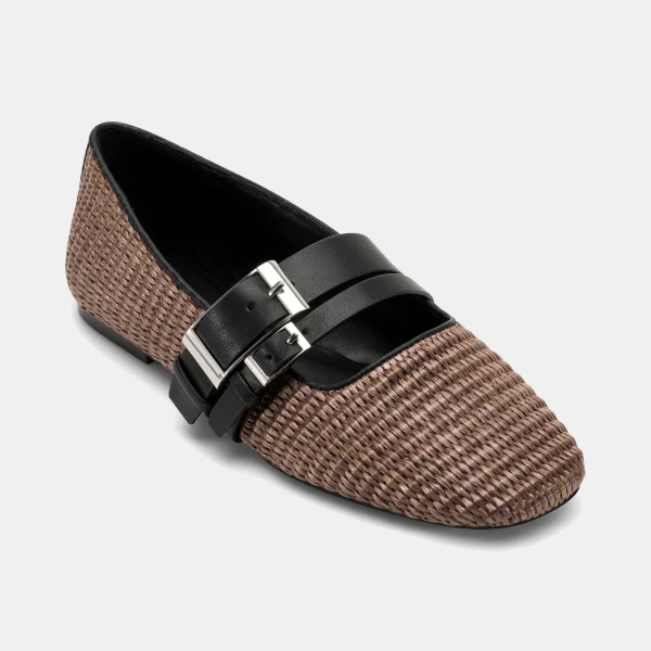 DKNY Women's Dade Almond Toe Ballet Flats - Brown, Black