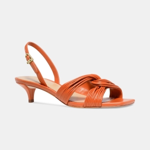 Michael Kors Women's Alessia Kitten-Heel Sandals - Orange Pun
