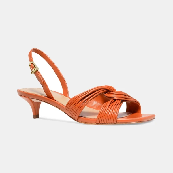Michael Kors Women's Alessia Kitten-Heel Sandals - Orange Pun
