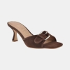 Women's Dista Slip-On Buckle Dress Sandals - Dark Brown Suede