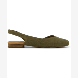 TOMS Women's Alene Slingback Flats - Military Olive Two Tone Slub - Image 3