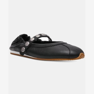 Steve Madden Anaya-St Studded Mary-Jane Ballet Flats - Black