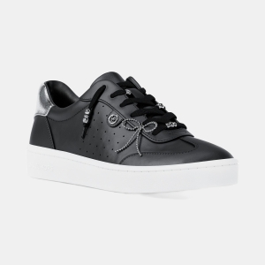 Women's Scotty Lace Up Sneakers with Charms - Black