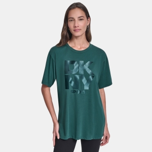 Women's Oversized Short Sleeve Tunic T-Shirt - Cool Pine