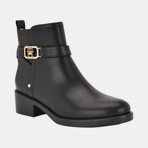 Tommy Hilfiger Women's Ivaide Logo Strap Block Heel Booties