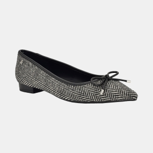 Tommy Hilfiger Women's Kimio Pointed Toe Ballet Flats - Black Tweed