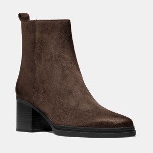 Michael Kors Women's Lex Stacked Heel Booties - Chocolate