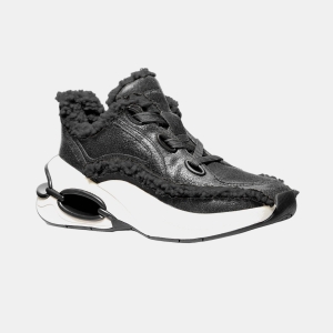 Michael Kors Women's Toni Trainer Fur Sneakers - Black