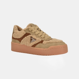 Women's Miram Lace-Up Platform Court Sneakers - Brown