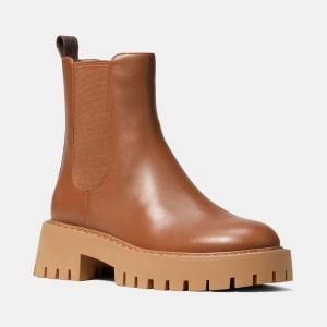 Michael Kors Women's Asher Leather Lug Ankle Booties