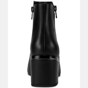 Women's Kylah Block Heel Booties - Black Smooth Leather - Image 4