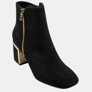 Women's Kylah Block Heel Booties - Black Suede