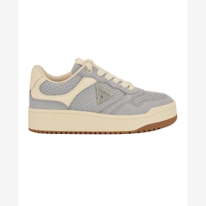 Women's Miram Lace-Up Platform Court Sneakers - Gray Mesh - Image 3