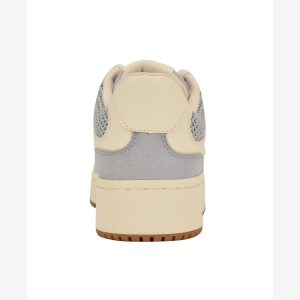 Women's Miram Lace-Up Platform Court Sneakers - Gray Mesh - Image 4