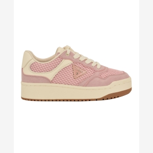 Women's Miram Lace-Up Platform Court Sneakers - Pink Mesh - Image 3