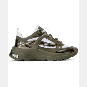 DKNY Women's Juna Lace-Up Sneakers - White/ Green - Image 3