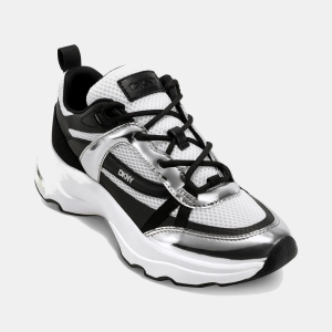 DKNY Women's Juna Lace Up Sneakers - White/ Nickel