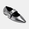 DKNY Women's Cormic Buckle Flats - Nickel